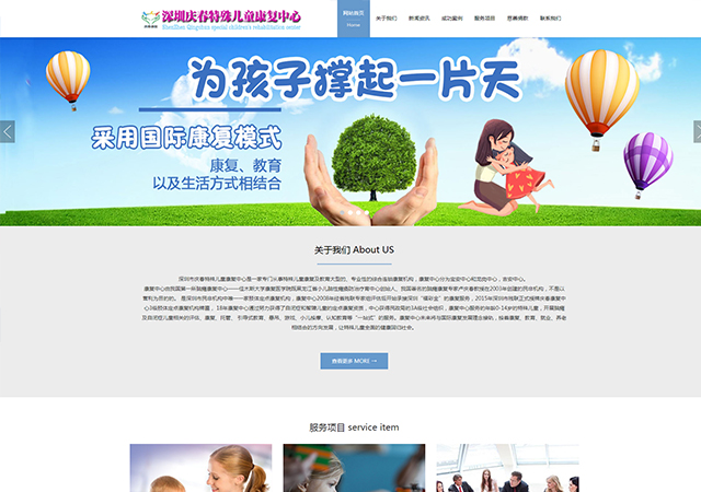 深圳市庆春特殊儿童康复中心网站建设